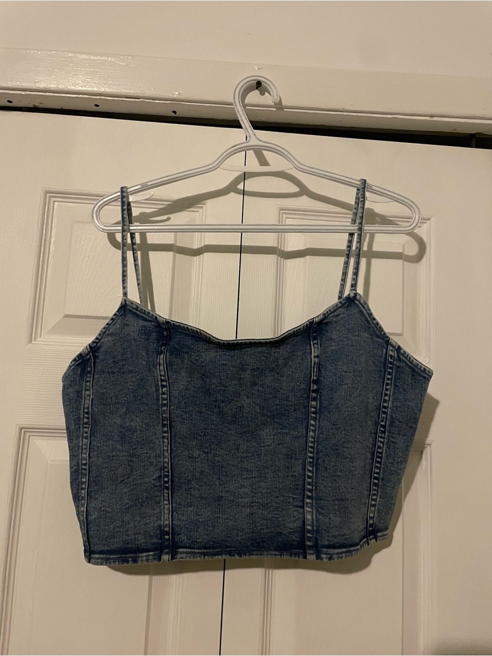 American Eagle Outfitters Denim Crop Cami Top - Blue